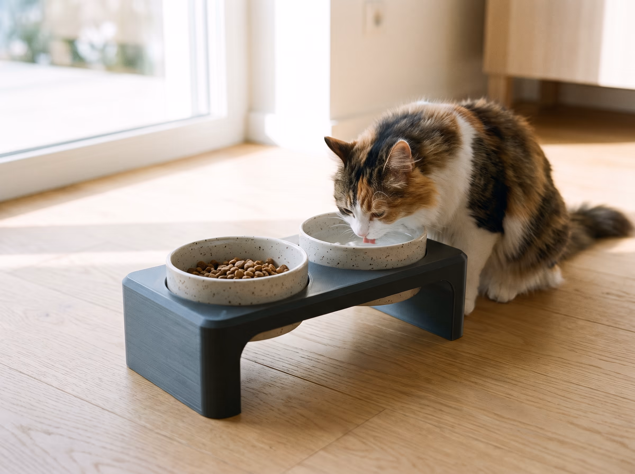 Double raised bowl stand